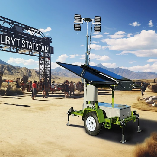 Solar trailer light tower